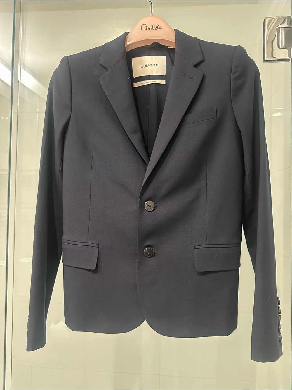 Aritzia Babaton Deep Navy Tailored Suit Jacket & Pants set size 0/00 - Picture 2 of 11